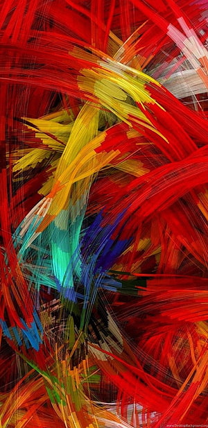 Vibrant Abstract Digital Art With Swirling Red Yellow And Blue Lines HD phone wallpaper