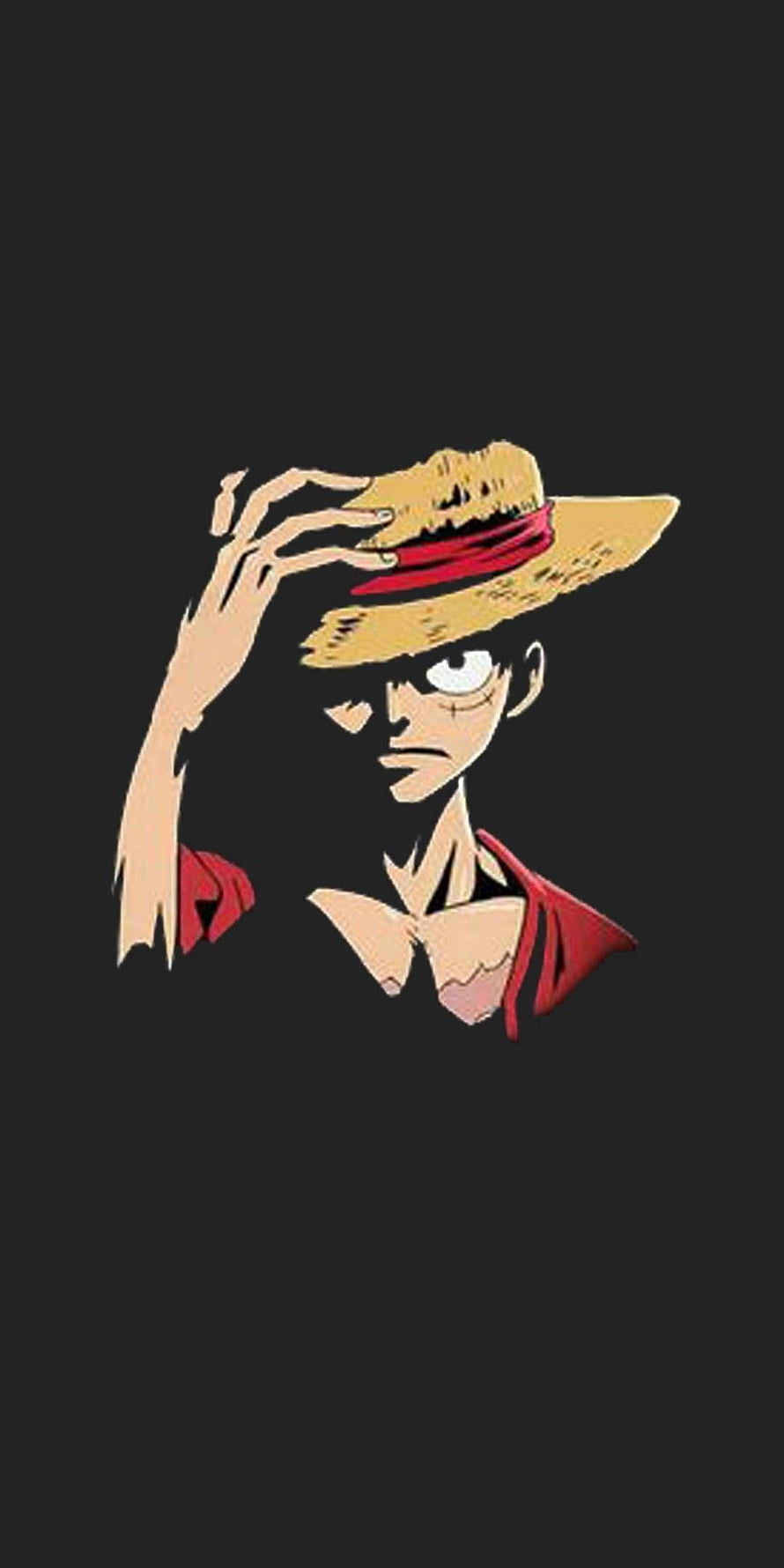 Monkey D. Luffy from One Piece in a Minimalist Anime Portrait Style HD phone wallpaper