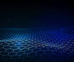 Futuristic Blue Hexagonal Grid Network Abstract Technology Background HD wallpaper