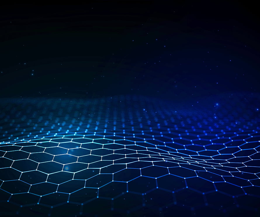 Futuristic Blue Hexagonal Grid Network Abstract Technology Background HD wallpaper