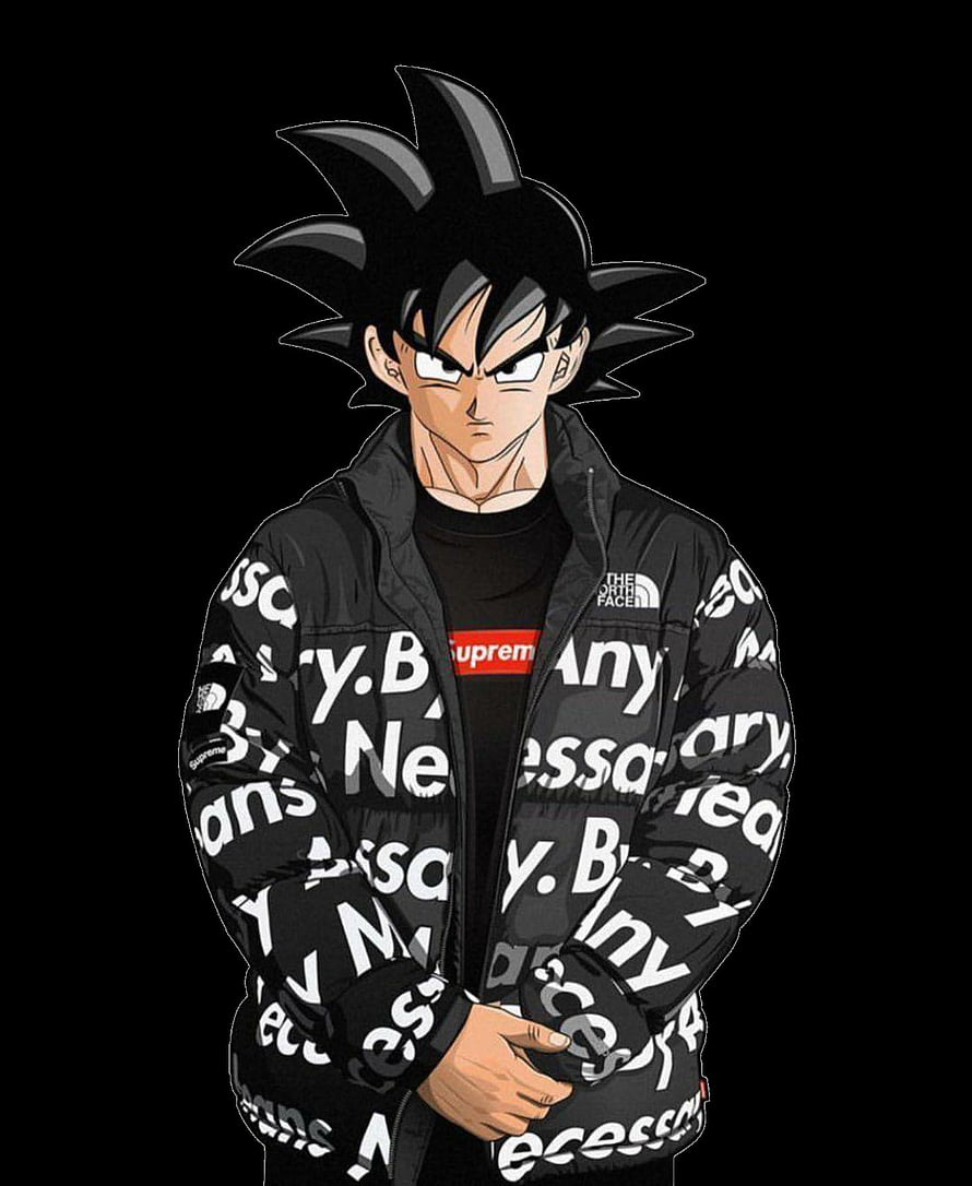 Goku Wearing Streetwear Puffer Jacket Anime Character Illustration HD phone wallpaper