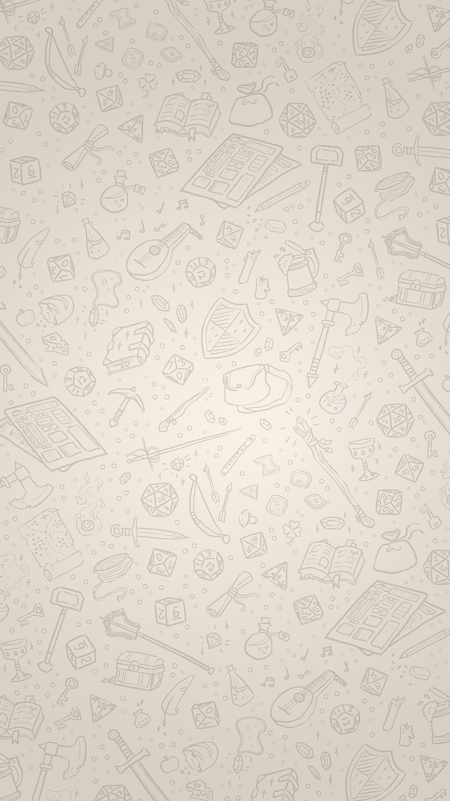 Fantasy Tabletop RPG Doodle Pattern with Dice Swords and Shields HD phone wallpaper
