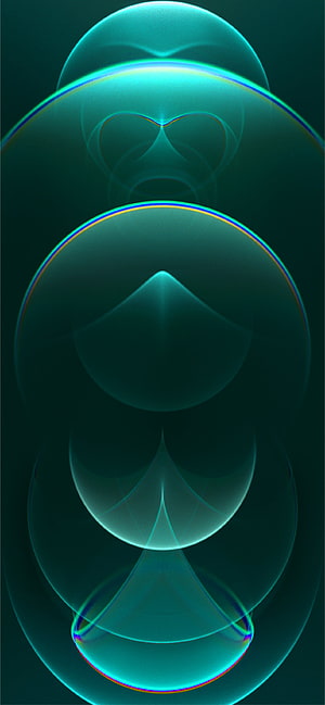 Abstract Teal Geometric Shapes with Iridescent Edges on Dark Background HD phone wallpaper