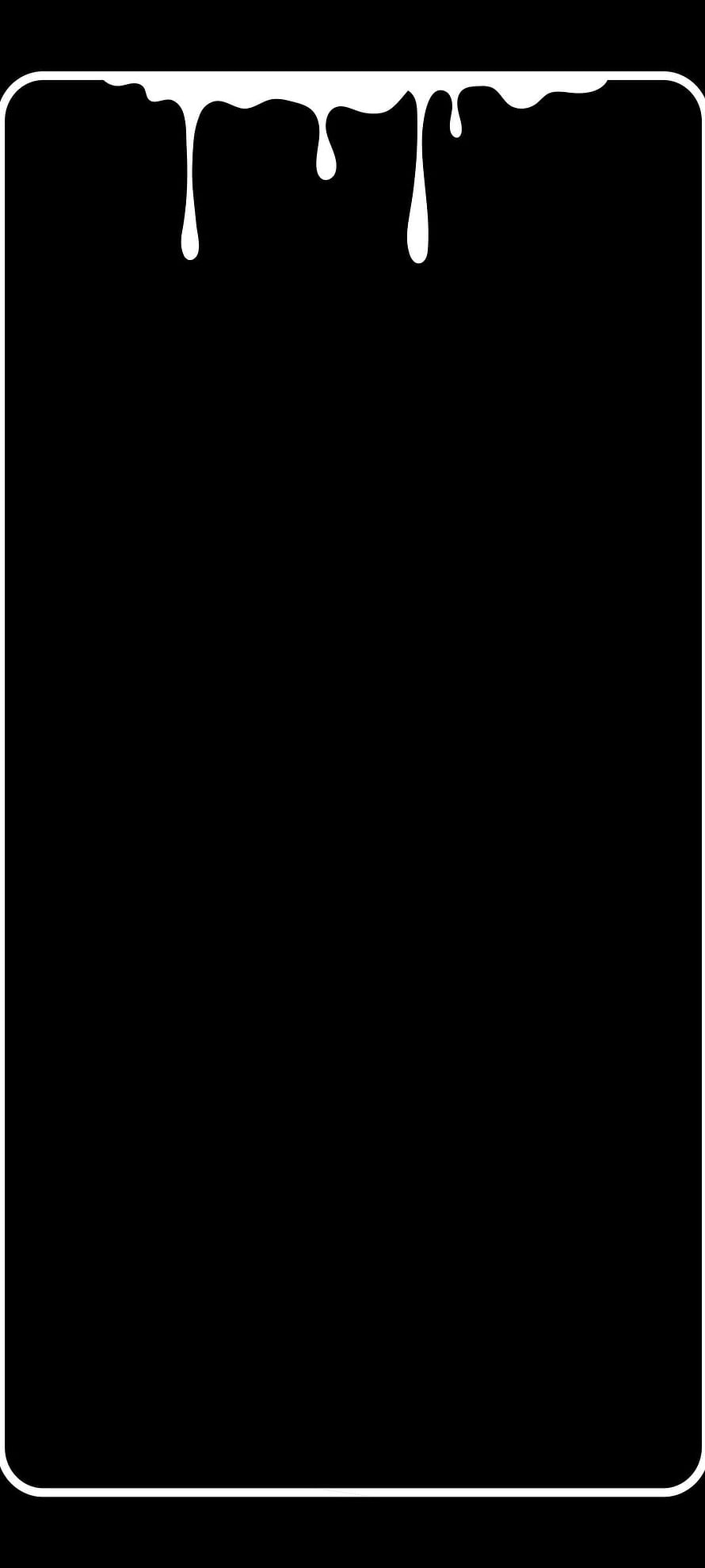 Minimalist Black Background With White Dripping Paint Border Design HD phone wallpaper
