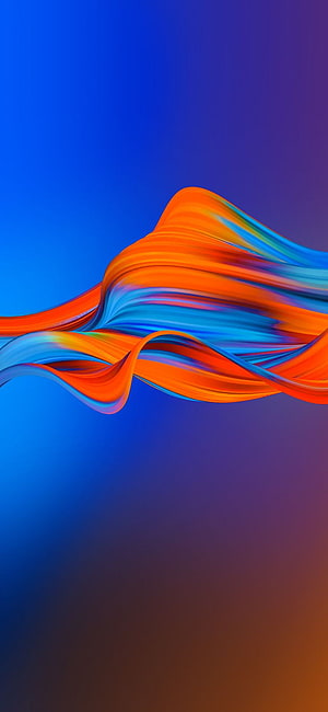 Vibrant Orange and Blue Abstract Wave on Gradient Background HD phone wallpaper
