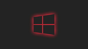 Windows 10 Logo with Red Neon Glow on Dark Background HD wallpaper