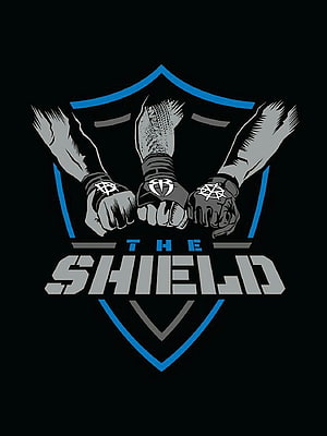 WWE The Shield Logo With Three Fists And Blue Shield Outline HD phone wallpaper