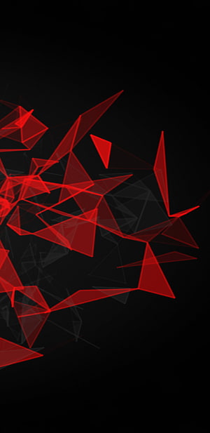 Abstract Geometric Red Polygons on Black Background HD phone wallpaper