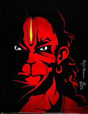 Angry Lord Hanuman Red Silhouette Portrait by Rajib Biswas, Rajib Biswas Art. Lord hanuman , Hanuman, Angry Hanuman HD phone wallpaper