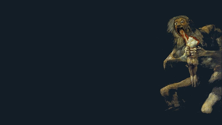 Saturn Devouring His Son by Francisco Goya Dark Romantic Painting HD wallpaper