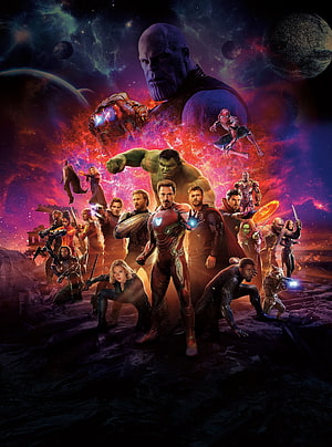 Avengers Endgame Official Poster Featuring Thanos, Iron Man, Hulk, And The Avengers Team In Space Battle, Avengers: infinity war, movie, poster, international HD phone wallpaper