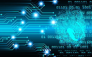 Digital Fingerprint and Circuit Board Technology Concept HD wallpaper
