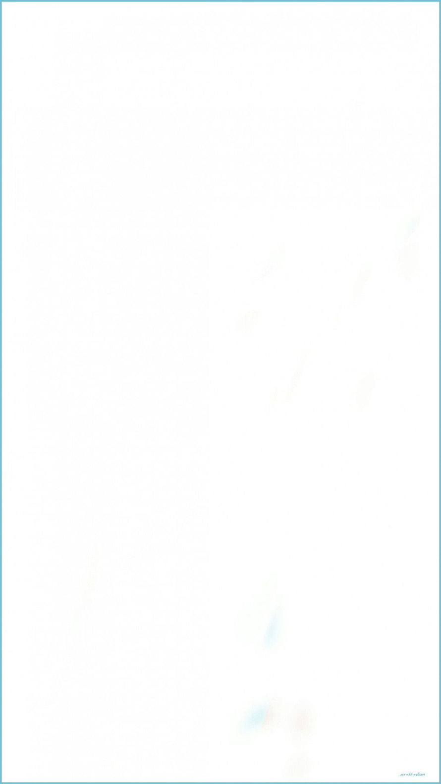 Minimalist Pure White Blank Canvas with Subtle Cyan Border Frame HD phone wallpaper