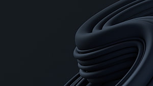 Abstract Dark Blue 3D Rendered Curved Ribbon Shape HD wallpaper