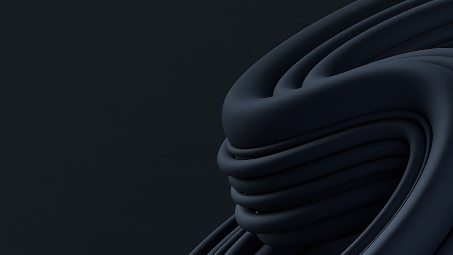 Abstract Dark Blue 3D Rendered Curved Ribbon Shape HD wallpaper
