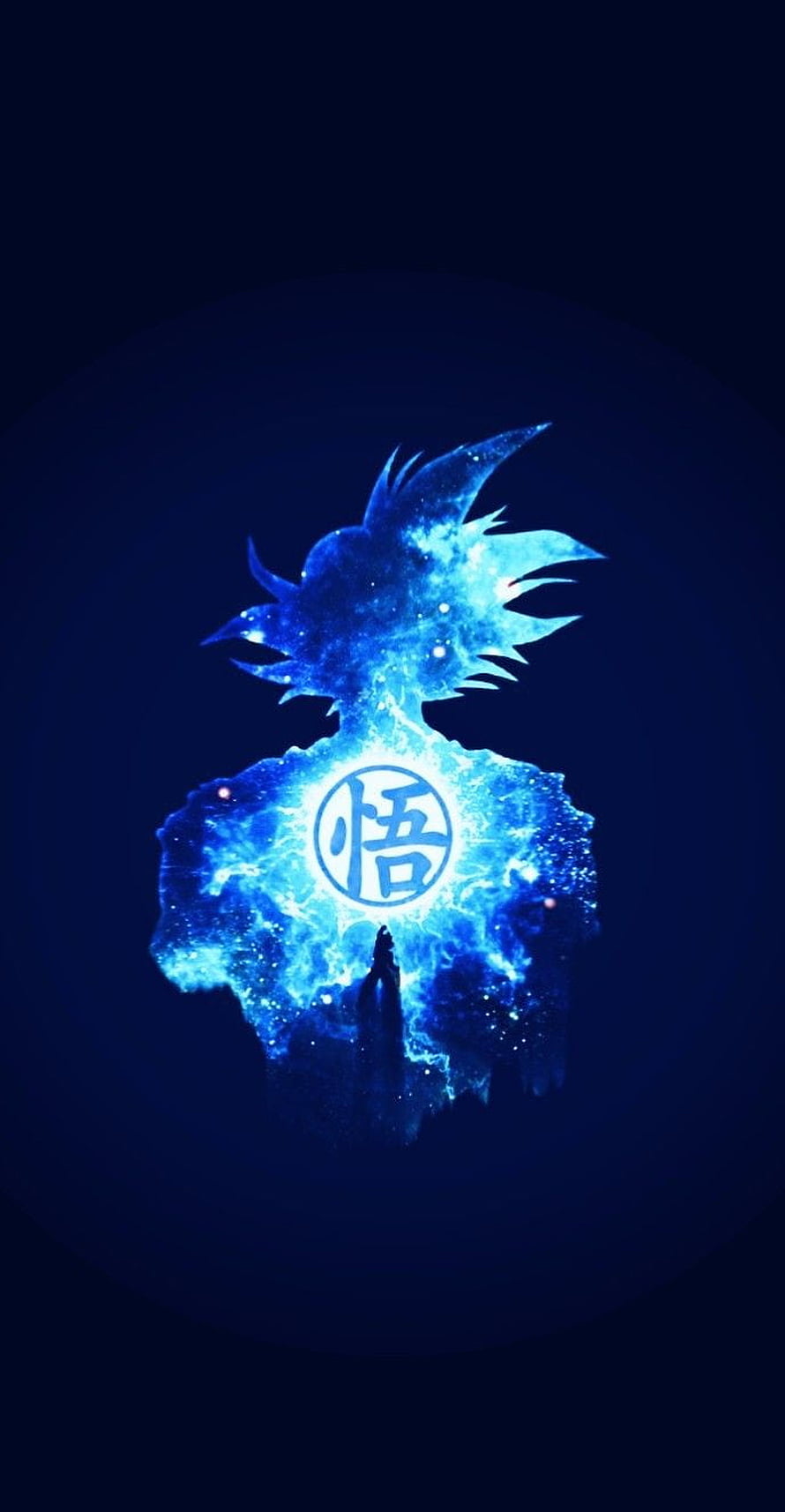 Goku Universe Form Galaxy Artwork with Kanji Symbol HD phone wallpaper