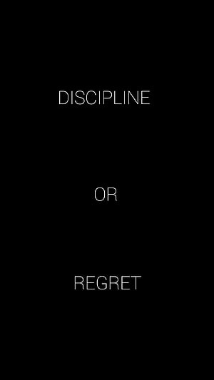 Discipline Or Regret Minimalist Motivational Quote Wallpaper HD phone wallpaper