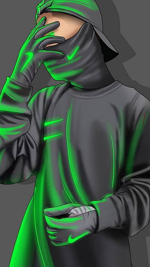 Digital Art of a Favela Figure in Dark Streetwear with Neon Green Accents HD phone wallpaper