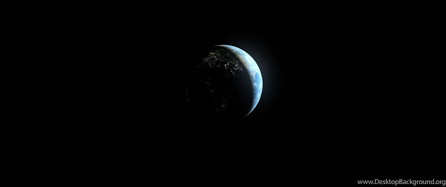 Earth at Night from Space with City Lights and Atmosphere HD wallpaper