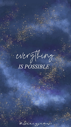 Inspirational Everything Is Possible Quote on Deep Blue Cosmic Background HD phone wallpaper