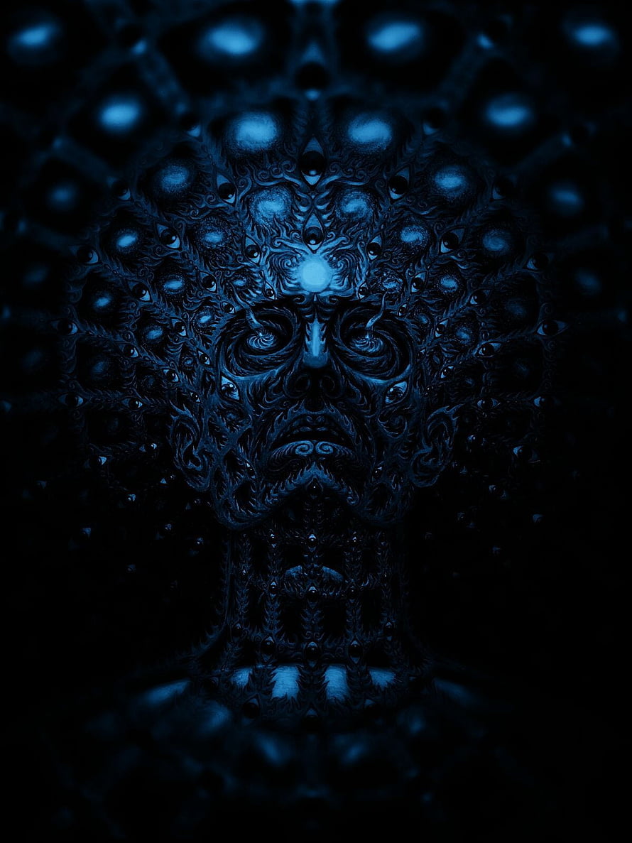 Tool Band Abstract Fractal Artwork in Deep Blue Tones HD phone wallpaper