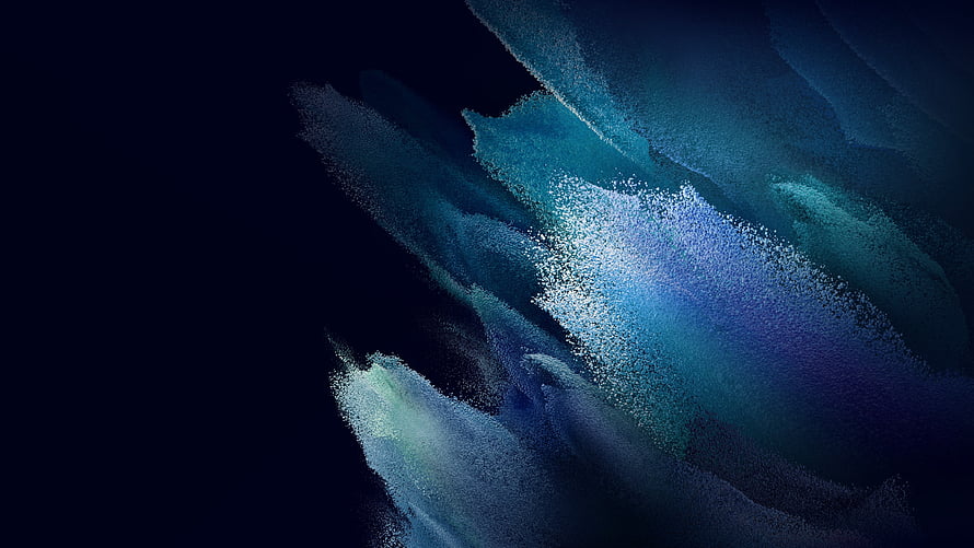 Abstract Blue and Teal Particle Flow on Dark Background HD wallpaper