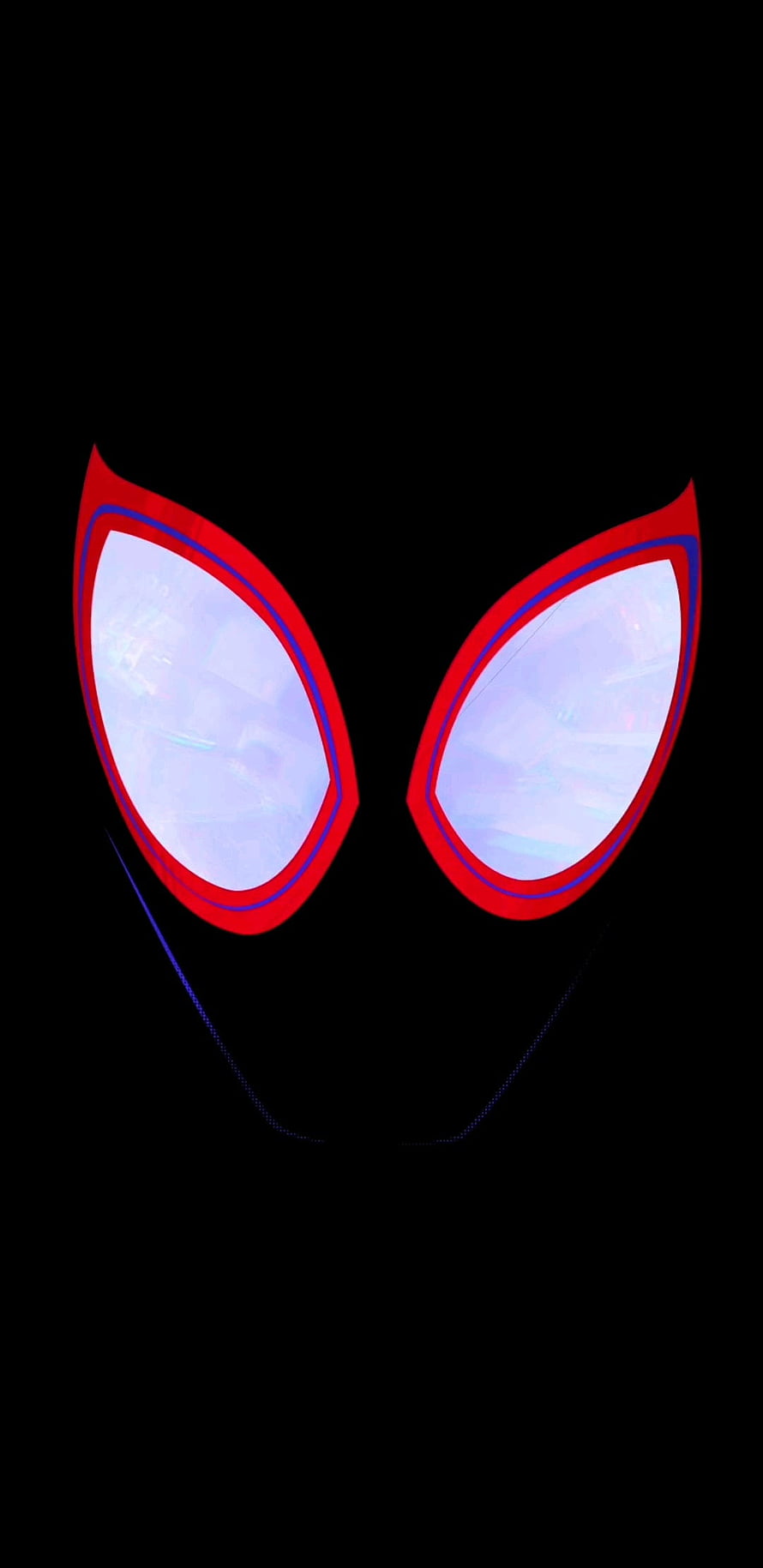 Spider-Man Into the Spider-Verse Mask Eyes on Black Background, AMOLED BLACK Spider Man Into The Spider Verse Live : GalaxyS8, Spiderman Amoled HD phone wallpaper