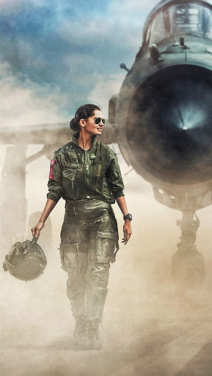Indian Air Force Female Pilot Walking in Front of Military Jet HD phone wallpaper
