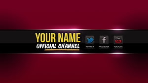 Red and Black YouTube Channel Art Template with Social Media Icons HD wallpaper