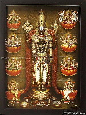 Aarti Subramanya Murugan Hindu God Statue with Goddesses, Lord Perumal - Balaji With Ashta Lakshmi - HD phone wallpaper