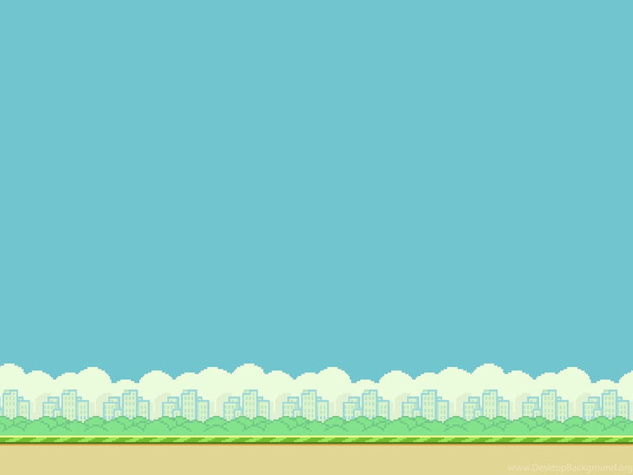 Pixel Art City Skyline Background With Clouds And Green Trees HD wallpaper