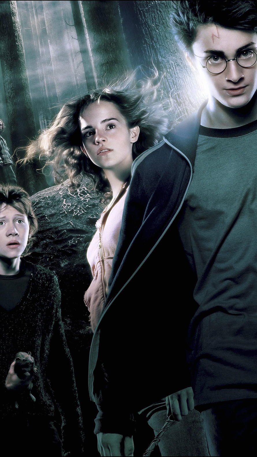 Harry Potter and the Prisoner of Azkaban Forest Scene with Hermione and Ron HD phone wallpaper