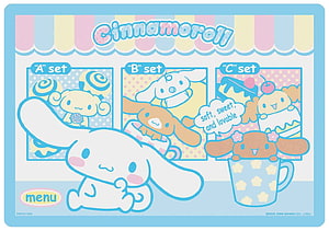 Cute Cinnamoroll Sanrio Character Menu Illustration with Pastel Colors and Dessert Themes HD wallpaper