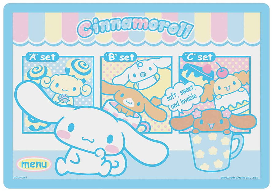 Cute Cinnamoroll Sanrio Character Menu Illustration with Pastel Colors and Dessert Themes HD wallpaper