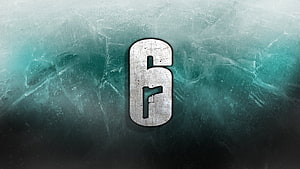 Rainbow Six Black Ice Number Six Logo on Textured Teal Ice Background HD wallpaper
