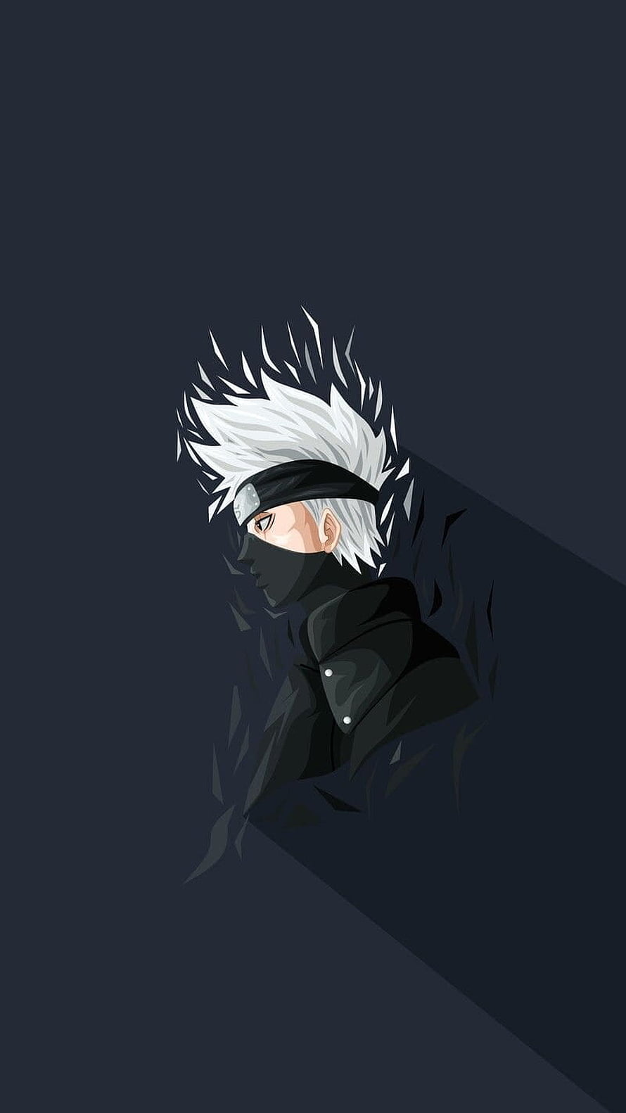 Kakashi Hatake Anime Character Portrait in Dark Minimalist Style HD phone wallpaper
