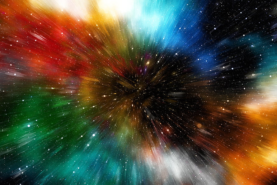 Vibrant Multicolored Galaxy Burst with Radiating Star Trails and Cosmic Nebula Colors HD wallpaper
