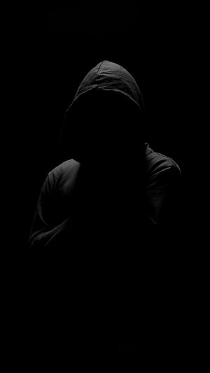 Mysterious Hooded Figure in Darkness HD phone wallpaper