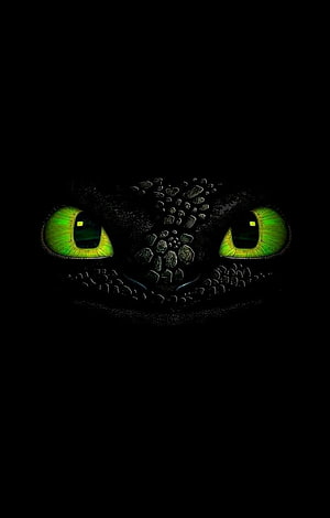 Glowing Green Dragon Eyes Emerging from Pitch Black Darkness HD phone wallpaper