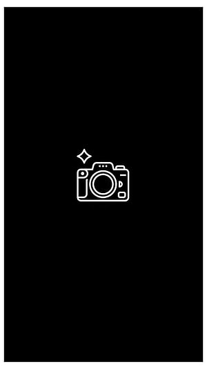 Minimalist White Camera Icon On Black Background HD phone wallpaper