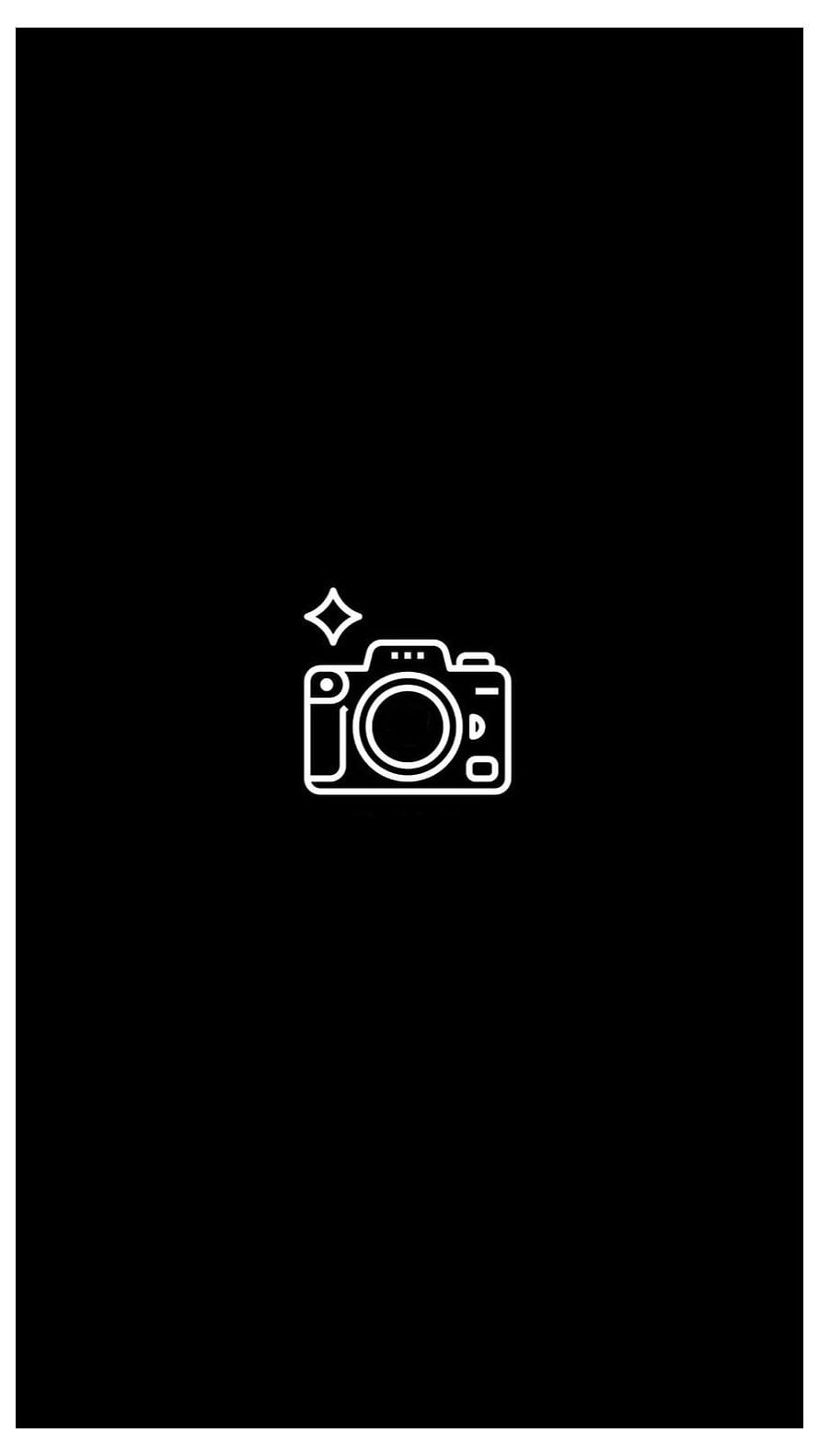 Minimalist White Camera Icon On Black Background HD phone wallpaper
