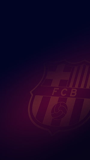 FC Barcelona Dark Minimalist Crest Wallpaper with Deep Purple Gradient Background HD phone wallpaper