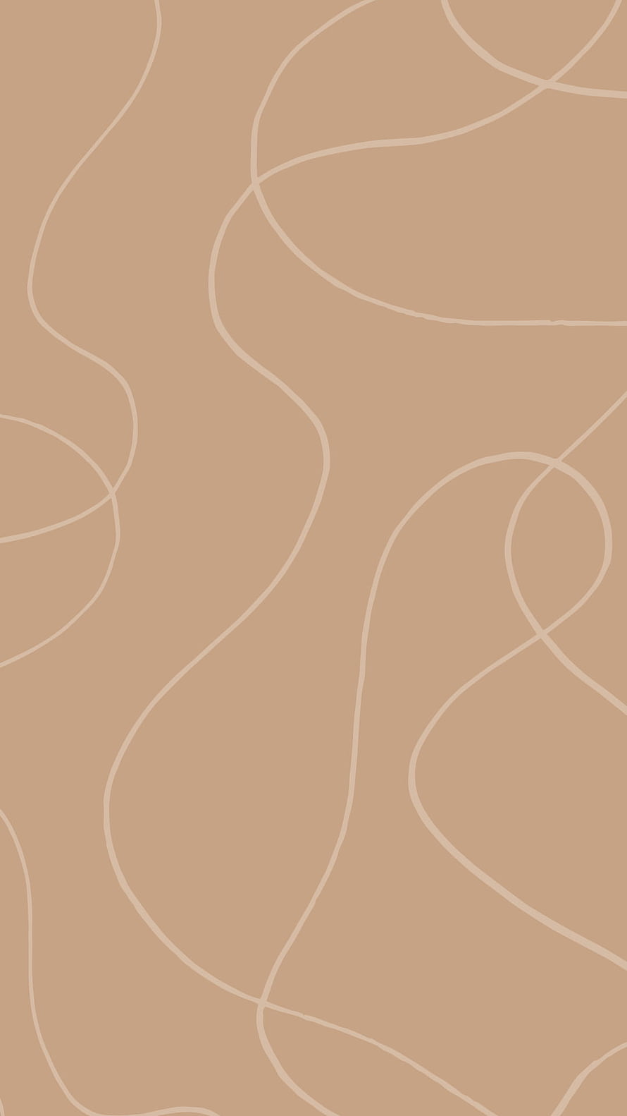 Minimalist Beige Abstract Line Art Wallpaper With Soft Curves HD phone wallpaper