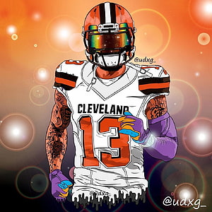 Cleveland Browns Football Player Illustration Artwork HD phone wallpaper