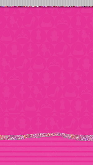 Pink Princess Pattern Wallpaper with Glitter and Silhouettes HD phone wallpaper