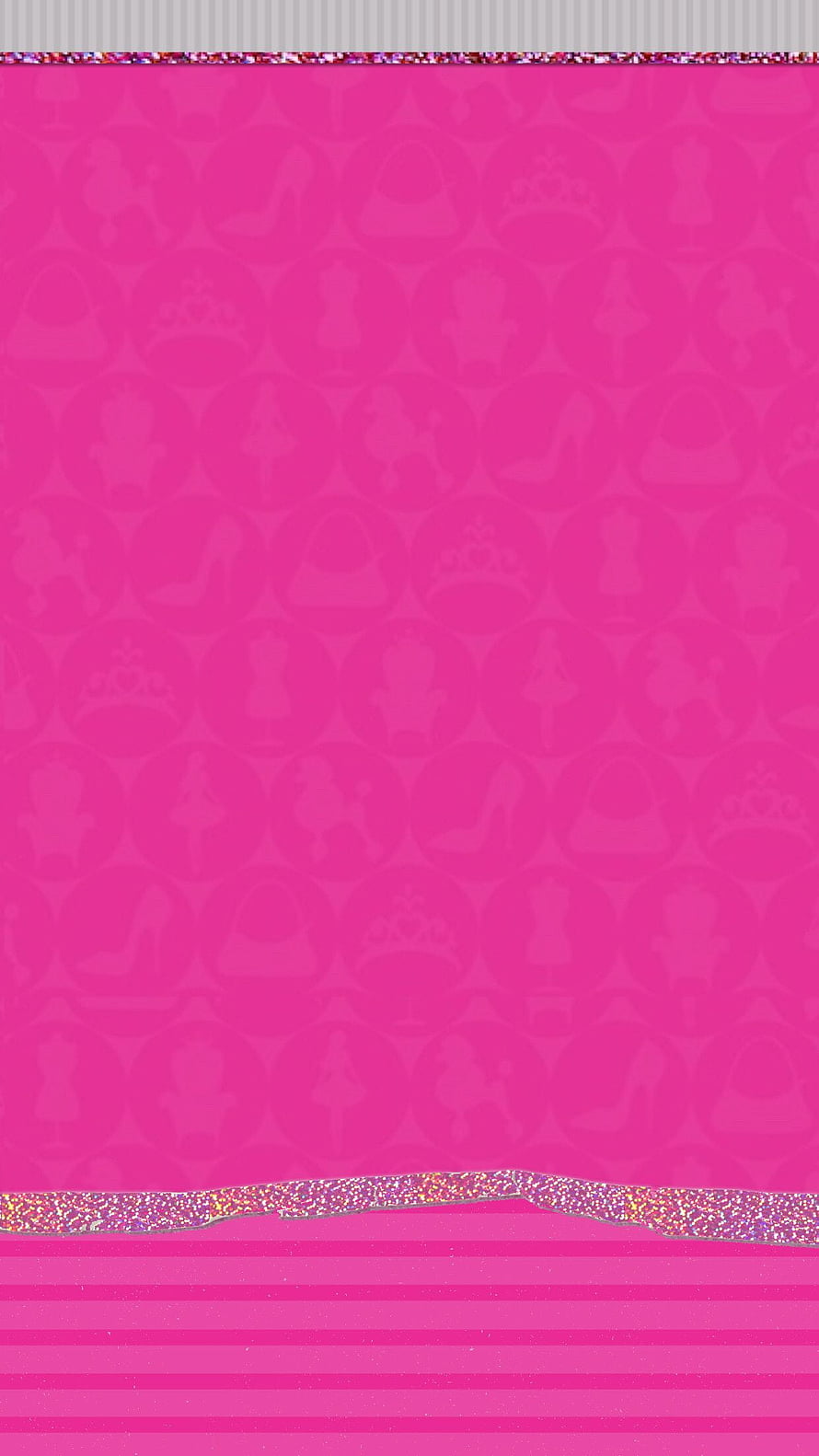 Pink Princess Pattern Wallpaper with Glitter and Silhouettes HD phone wallpaper