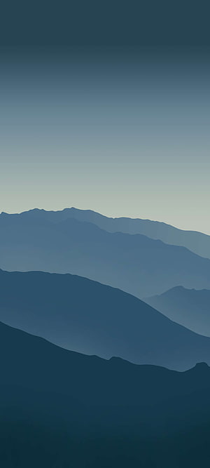 Layered Blue Mountain Silhouettes Minimalist Landscape Art HD phone wallpaper