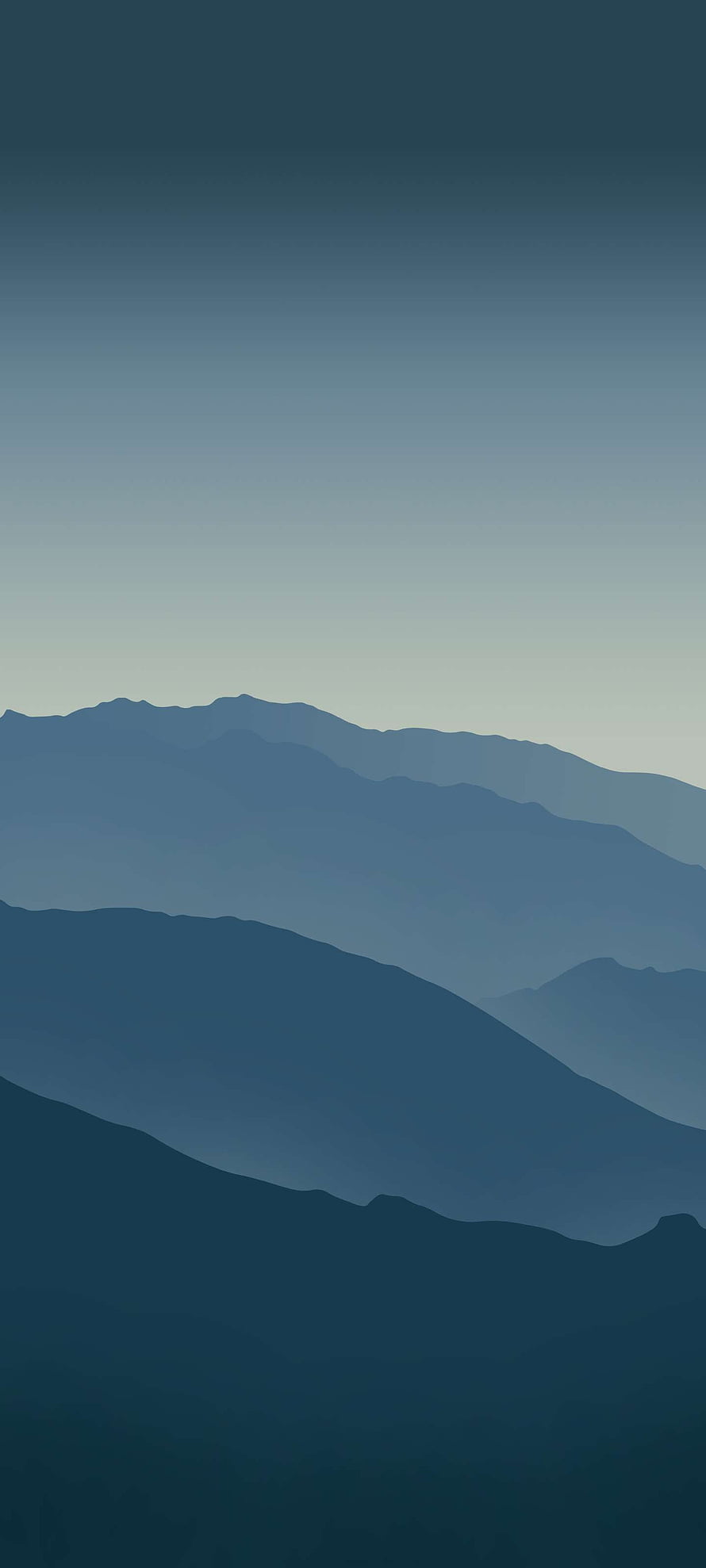 Layered Blue Mountain Silhouettes Minimalist Landscape Art HD phone wallpaper