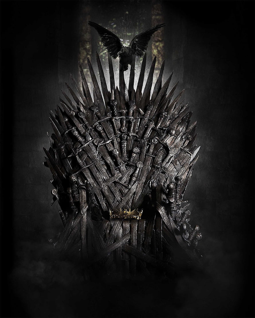 The Iron Throne from Game of Thrones with a Raven Perched on Top HD phone wallpaper
