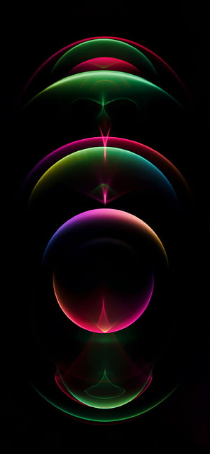 Neon Fractal Orbs Abstract Digital Art Wallpaper HD phone wallpaper